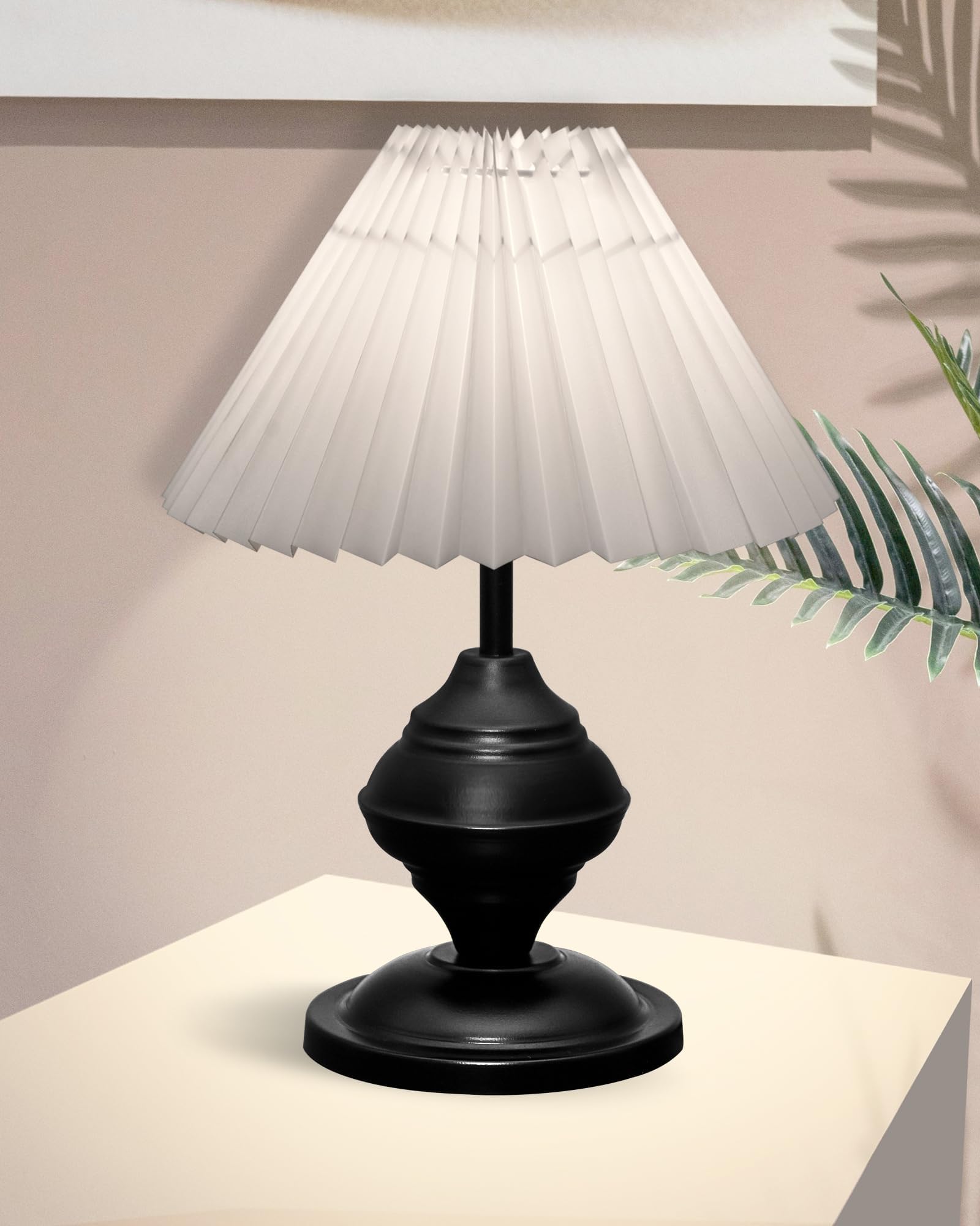 Homesake Black Metal Table Lamp | for Living Room | Modern Bedside Light wit...