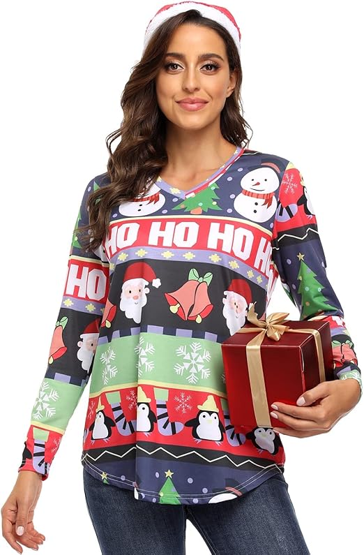 Reindeer shirt womens Clearance