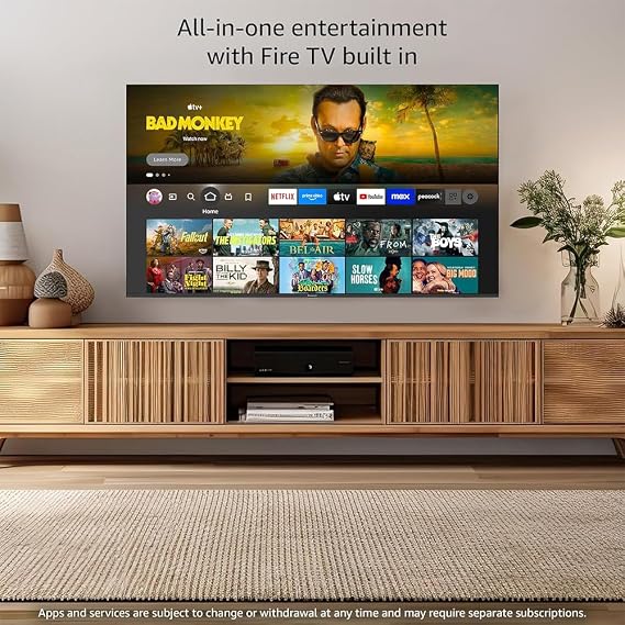 Panasonic TV-75W70BP W70 Series 75 inch LED 4K Ultra HD Smart Fire TV Bundle with WN10 Neck Speaker, 4 YR CPS Enhanced Protection, 2X HDMI Cable & Deco Gear Complete Home Theater Beginner's Guidebook