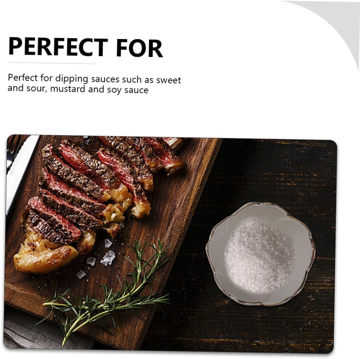 3pcs Condiment Dish Ceramic Serving Bowls Flavored Sauce Plates for Parties Dining Restaurant