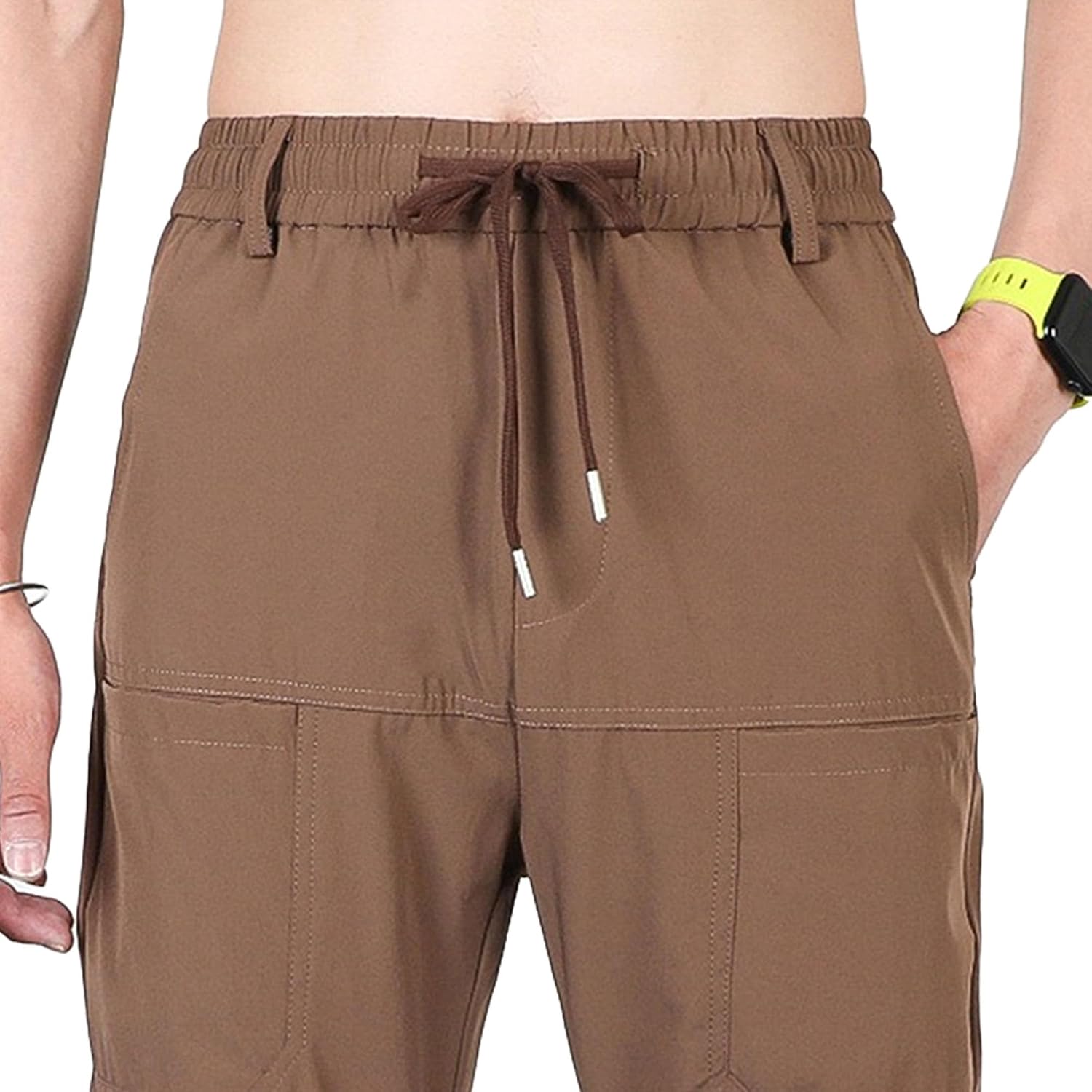 Men's Straight Leg Casual Stylish Outdoor Pants Elastic Waist Sweatpants Outdoor Pants Solid Jogging Trousers