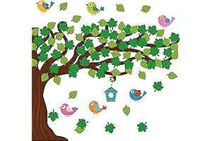 58 Pcs Classroom Tree Bulletin Board Set Trees Cutouts Border Set with...