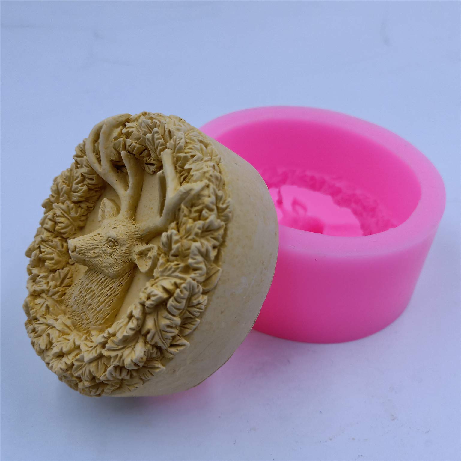 Deer Head Soap Candle Mold Silicone Soap Molds Food Grade Chocolate Cake Molds Decorating Aromatherapy Gypsum Wax Silicone Mould
