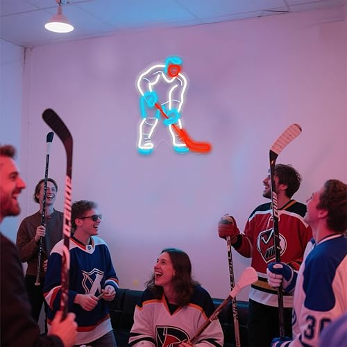 Miniatura 32 de Luz de neón retro de béisbol en azul eléctrico y rosa, vibrante decoración de pared LED para sala de juegos, dormitorio de TikTok y bar, regalo Azul