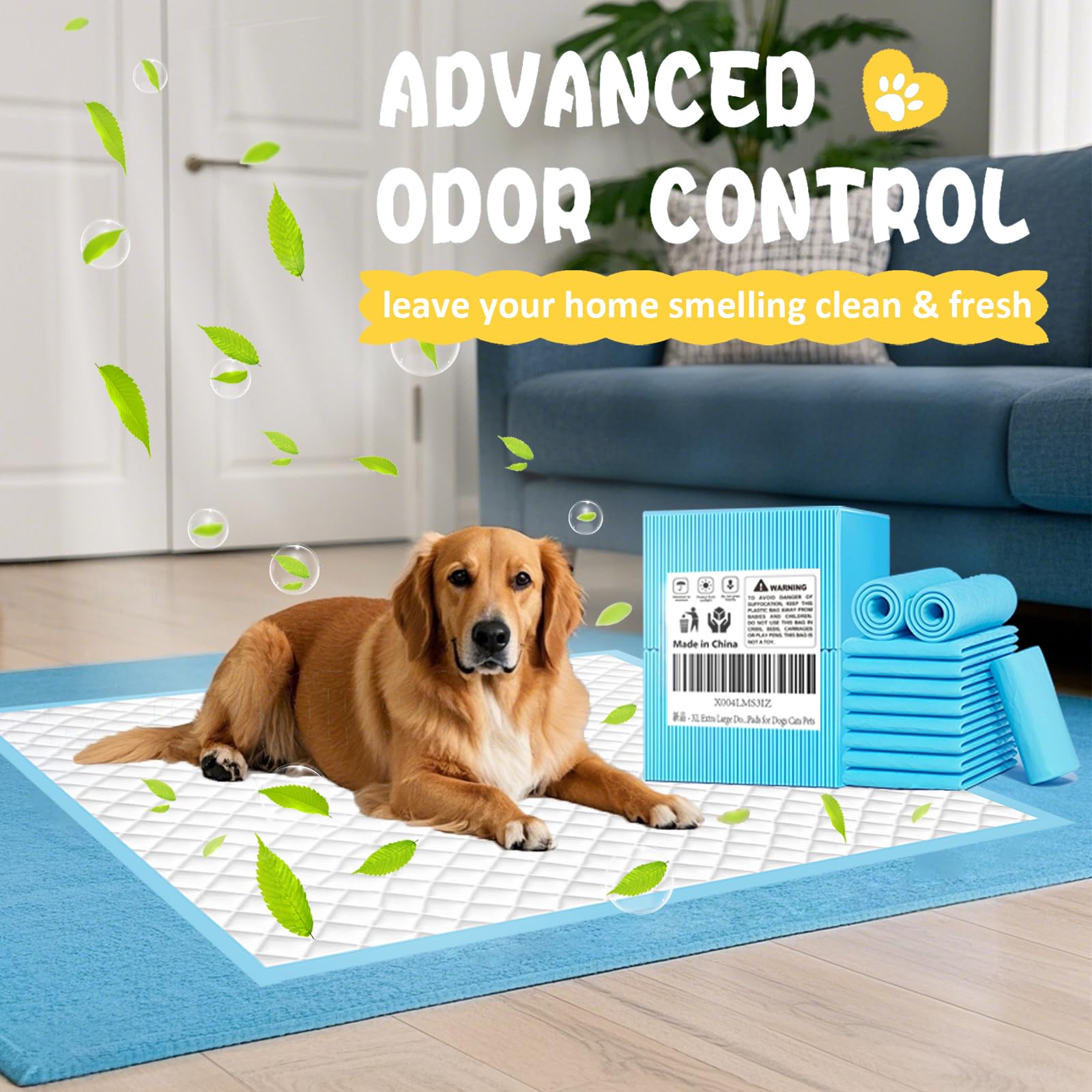 Almohadillas XL más gruesas para perros de 30 x 26 pulgadas, 60 unidades, almohadillas de entrenamiento extra grandes para mascotas, a prueba de fugas y súper absorbentes, almohadillas desechables de
