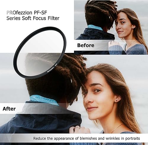 Miniatura 5 de PROfezzion Filtro de enfoque suave de 2.283 in para Canon EF-S 0.709-2.165 in f3.5-5.6 para Nikon AF-S 1.969 in f1.8G para lente Fujifilm XF