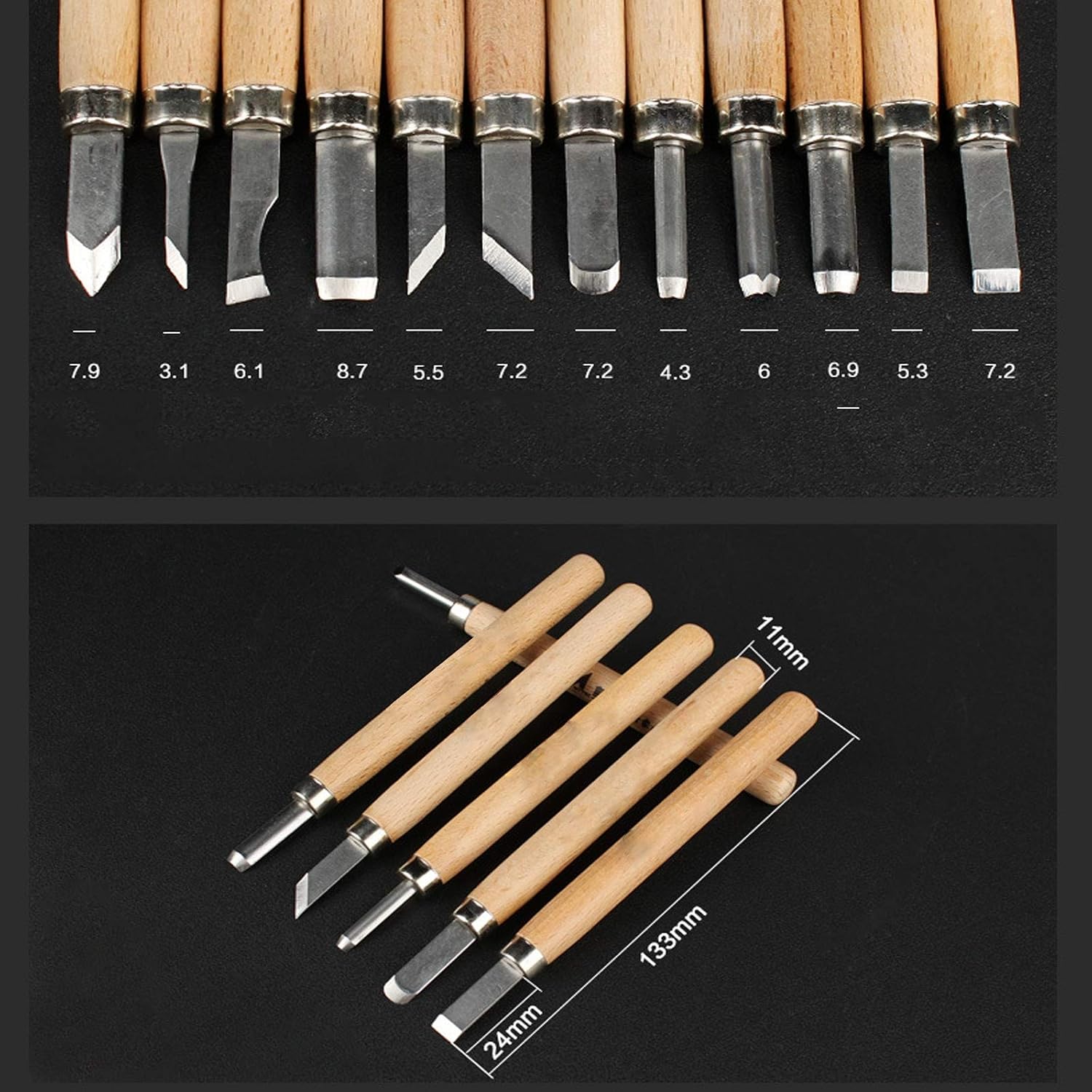 木彫り道具、12セットプロの彫刻キット木彫り道具セット-彫刻フックナイフ、スプーンボウルカップ木工用彫刻ナイフ研ぎ器3つの砥石を持っ