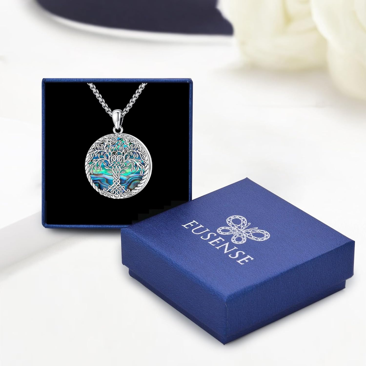 Eusense Tree of Life Necklace for Women Men Sterling Silver 925 Tree Urn Locket Cremation Jewelry Family Tree Pendant Gifts for Her Him Mom Dad Grandma Daughter - Image 5