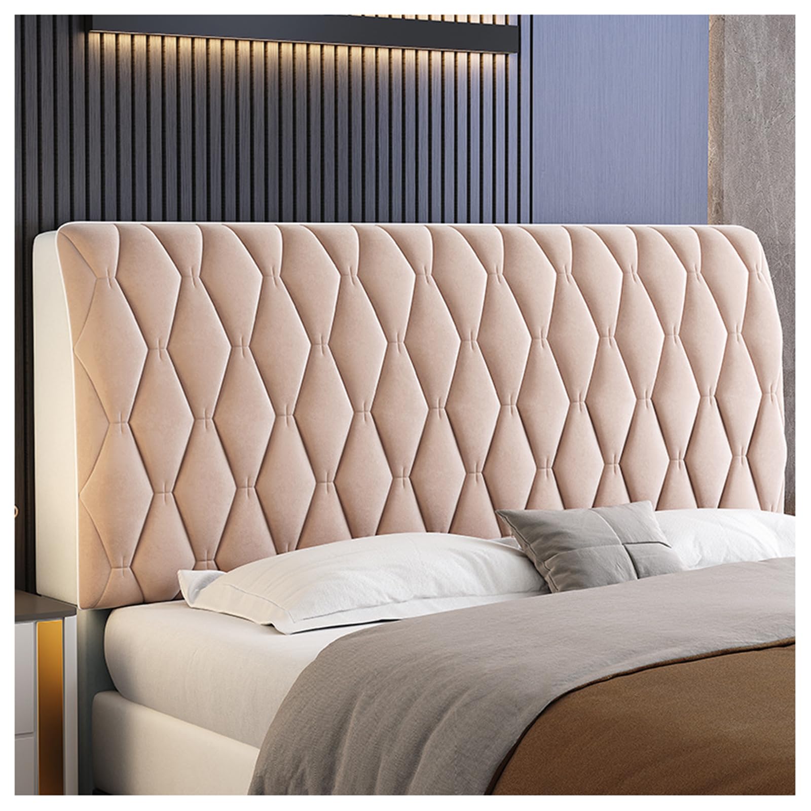 Gofohimi Coffee Velvet Headboard Covers For King Size Bed Headboard Cover Queen Full Dustproof Headboard Protectorhead Board Cover Twin Headboard Slipcover,,180Cm