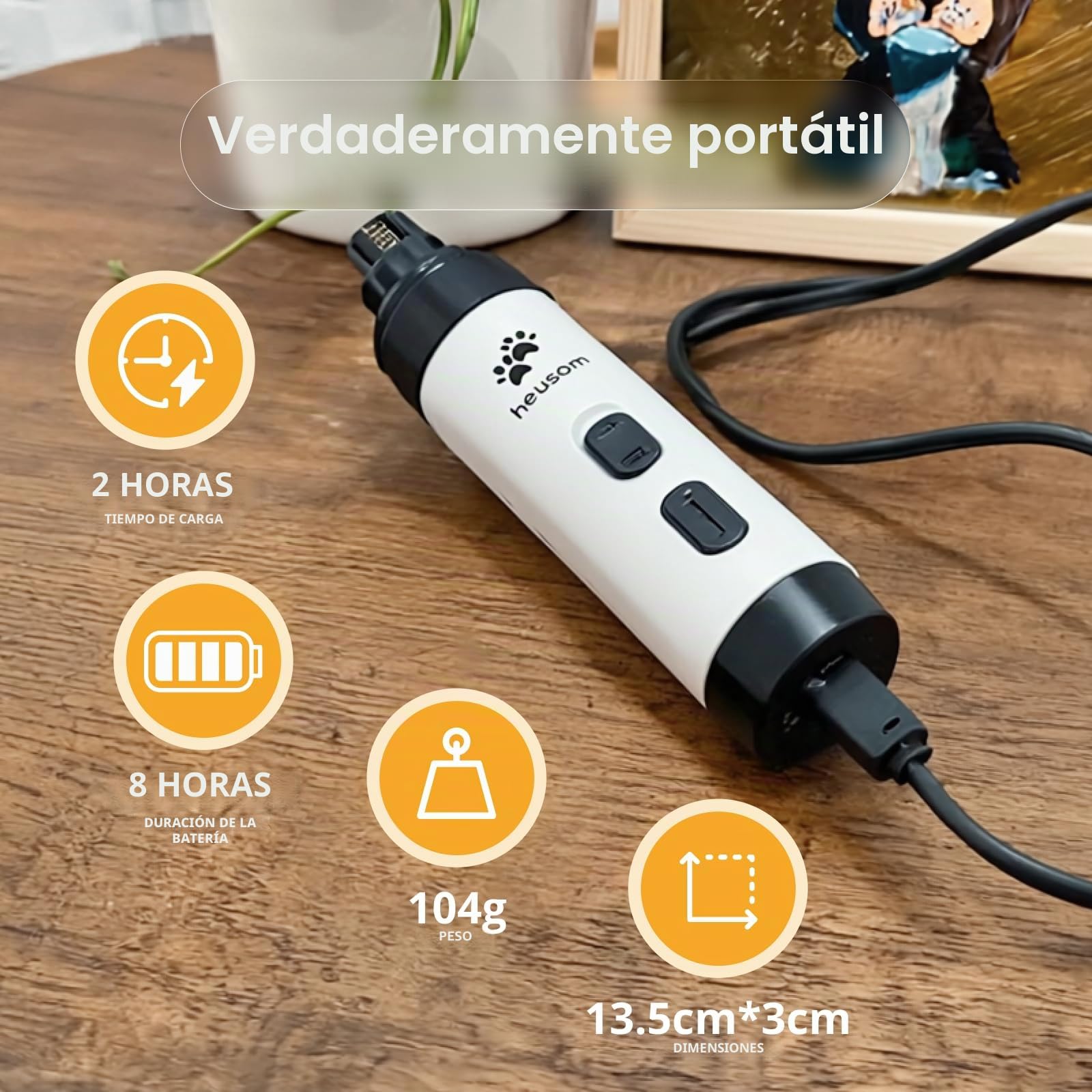 Silent Groom Pro Lijadora de Uñas para Mascotas | Cortauñas Ultra Silencioso para Perros, Gatos y Otros Animales | Cuidado de Uñas Seguro y Sin Estrés, Ideal para Perros Sensibles de Todas las