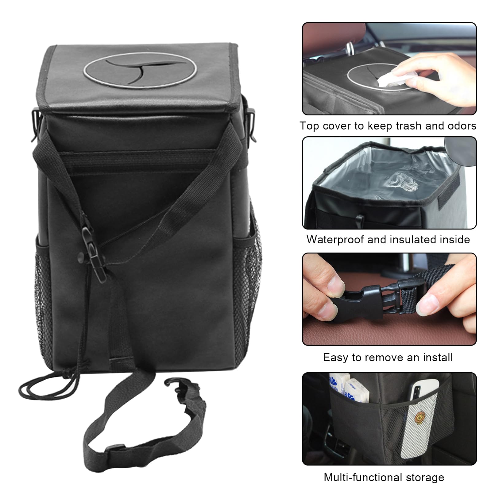 Pattumiera per auto, organizer multifunzione per rifiuti con coperchio basculante. Simpatico mini cestino per veicoli a tenuta stagna per auto – acquista a prezzi convenienti sul marketplace