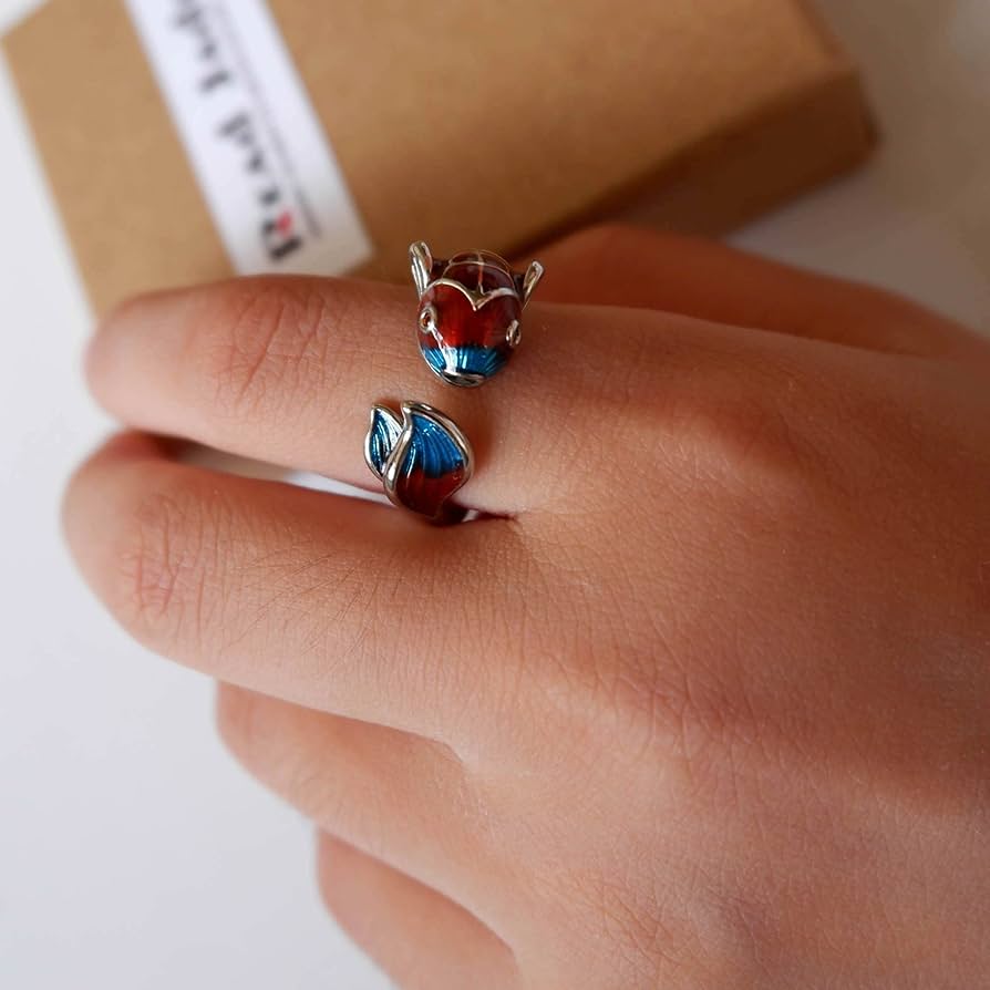Amazon.com: Lucky Fish Ring Good Luck Koi Open Rings Fashion