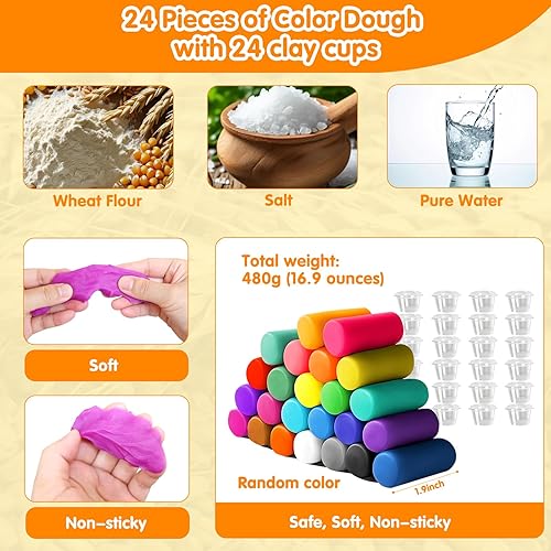 Miniatura 6 de Juegos de masa para niños de 4 a 8 años, artes y manualidades para niños de 4, 5, 6, 7, 8, 9, 10 años, kits de creaciones de cocina con moldes de