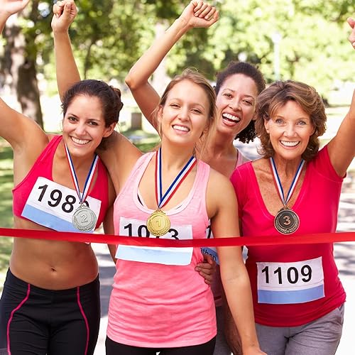 Miniatura 6 de Caydo Medallas ganadoras de medallas de bronce de oro y plata de 2 pulgadas con 1 2 tercera para competiciones, fiestas, deportes para niños y