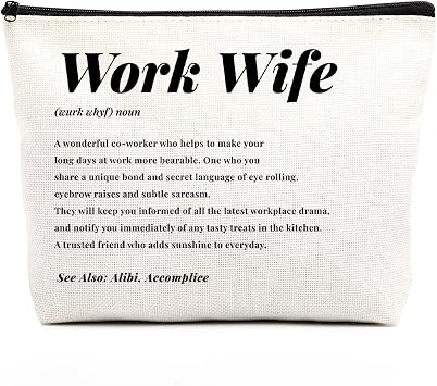 Fkovcdy Work Wife Makeup Bag - Inspirational Gifts for Coworkers, Colleagues, Best Friends, BFF - Birthday for Women
