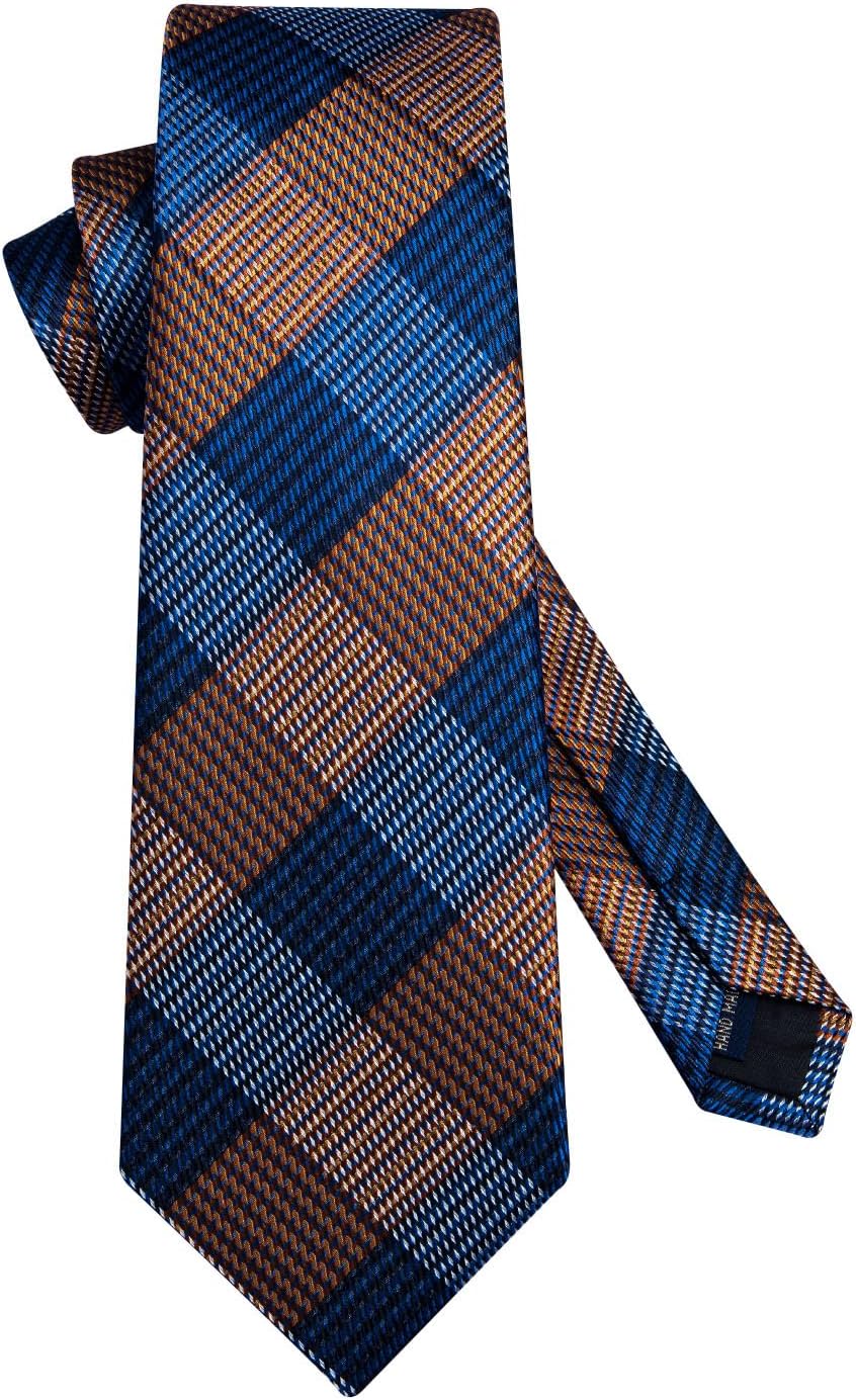 HISDERN Ties for Men Solid Houndstooth Neckties Handkerchief Formal Business Tie & Pocket Square Set Wedding Party - Image 3