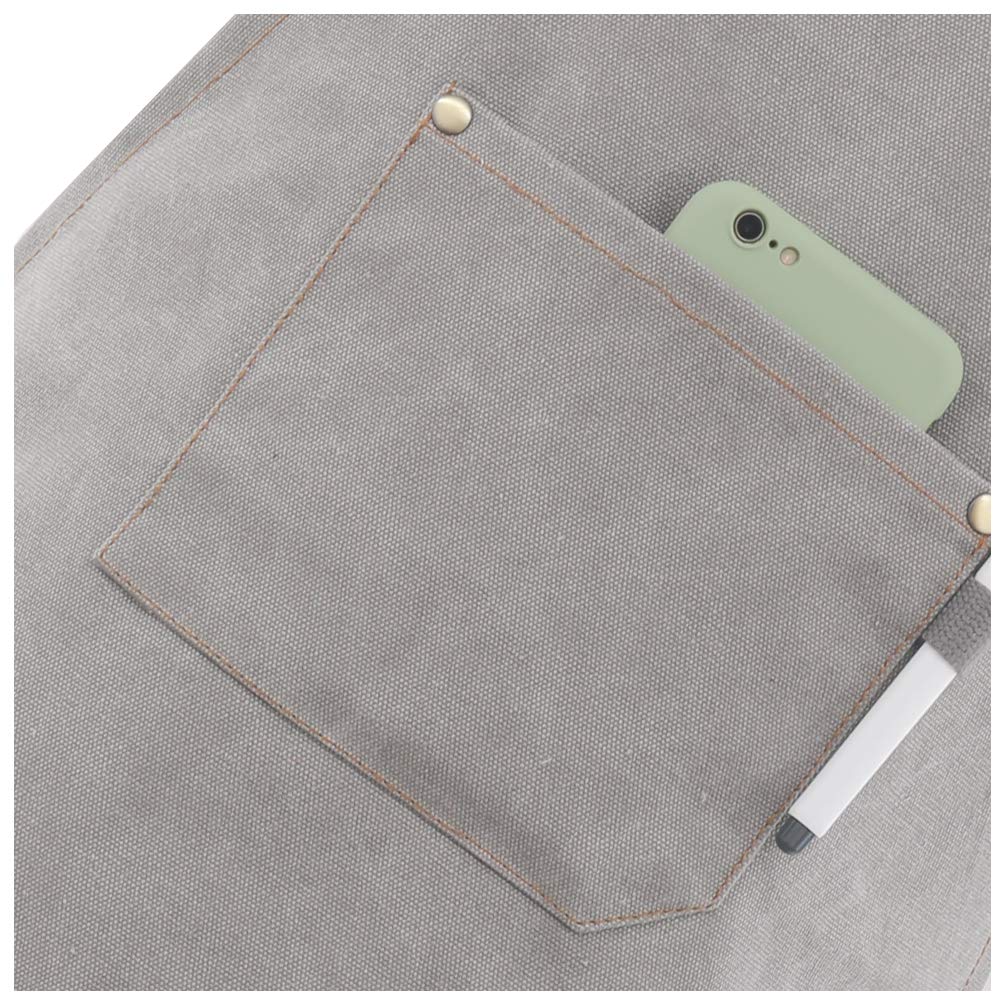 Leinwand Schürzen, Schwerlast 16oz Canvas Tool Schürze, Metall Hardware Verstärkung Chef Schürze mit Tasche Extra Lange Riemen Verstellbar M-XXL