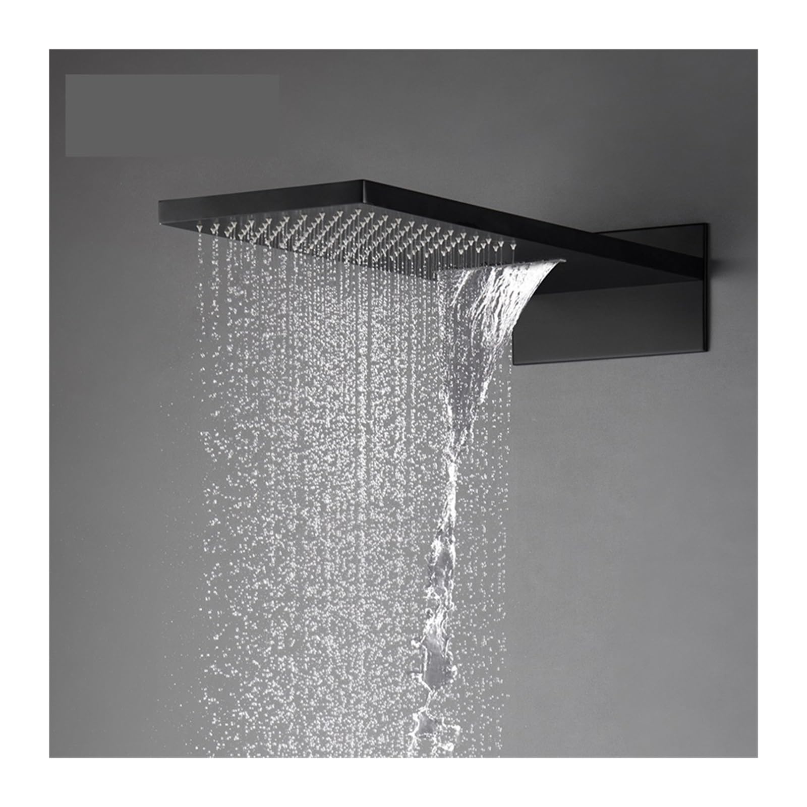 Czarny termostatyczny system prysznicowy do łazienki, biały mosiężny ścienny wbudowany chromowany zestaw do wanny i prysznica AH3063(Black White B)