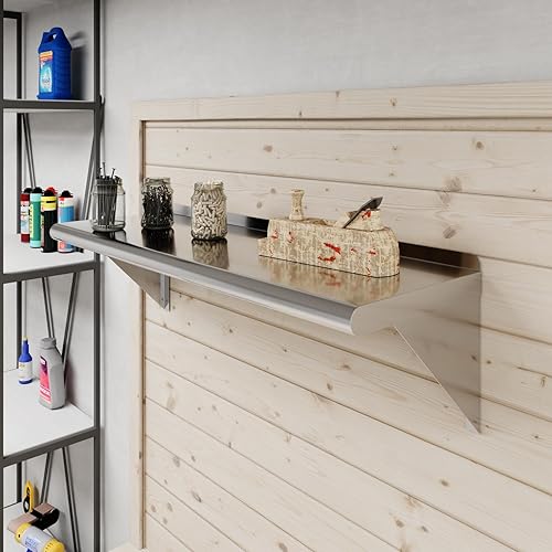 Miniatura 6 de AmGood Estantería de pared de acero inoxidable Certificado NSF Estantería metálica para electrodomésticos y equipos Cocina, Restaurante, Garaje,