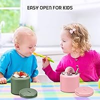 Vista 6 de Termo de sopa de 26 onzas para comida caliente para niños con tapa de hebilla, frasco de comida aislado al vacío de boca ancha a prueba de fugas