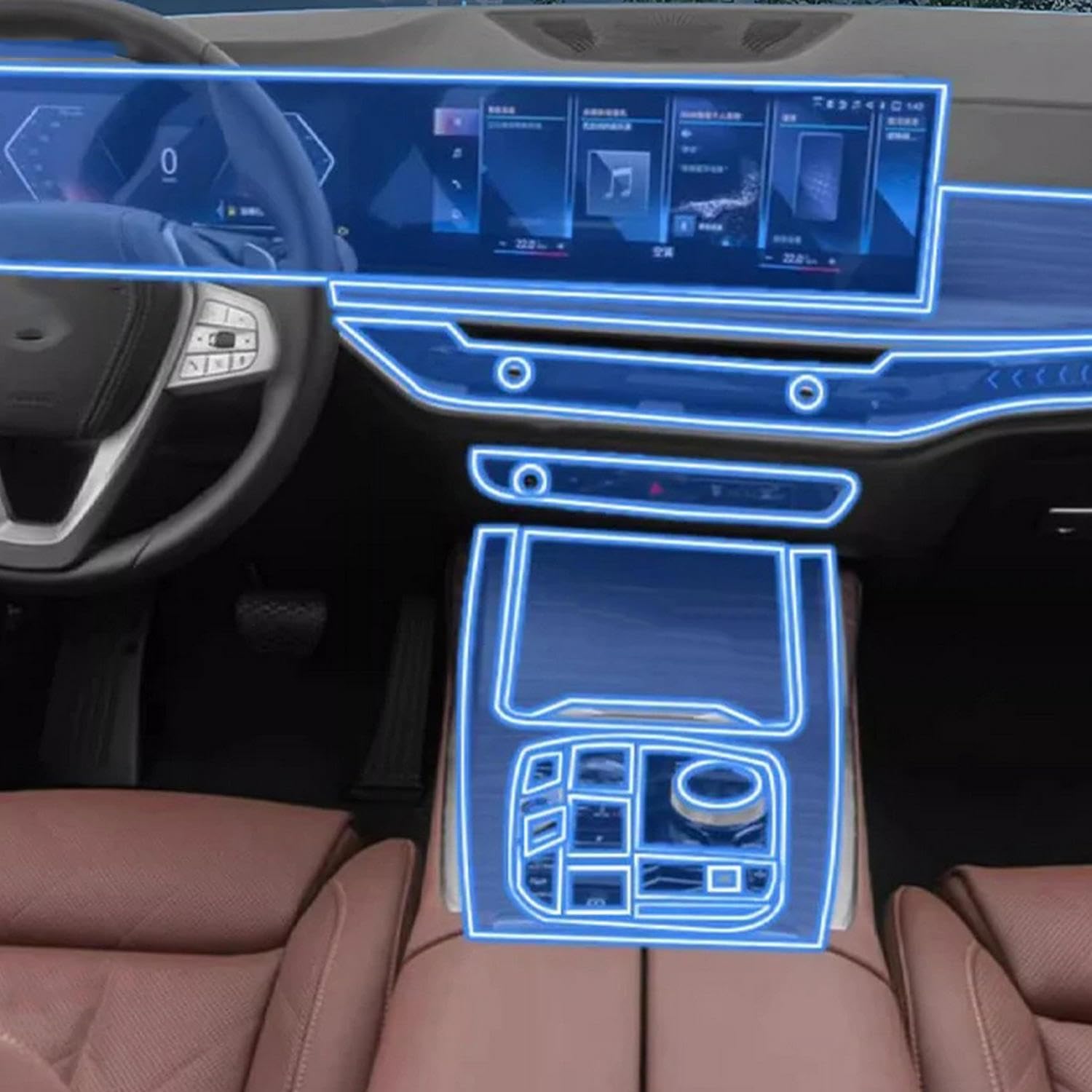 Film protecteur TPU finition invisible luxe pour intérieur BMW X5 G65