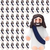Vista 9 de Sumind 50 Piezas Figuras Pequeñas de Jesús de Navidad Mini Figuras de Jesús de Bolsillo a Granel Diseño Original para Navidad Escondite Regalos Azul