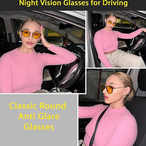 Miniatura 2 de LVIOE Gafas de sol polarizadas redondasgafas de conducción de visión nocturna para mujeres y hombres LN2447