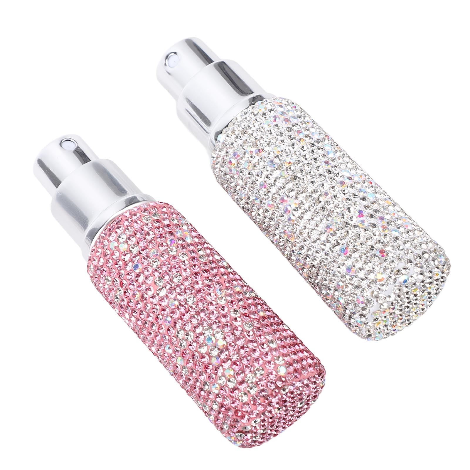2PCS 10ML Rhinestones Perfume Atomizer Refillable Travel Spray Bottle, Small Portable Stylish Miniature Perfume Dispenser for Travel Fragrance-image-1