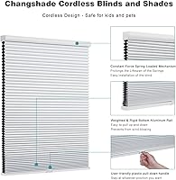 Vista 3 de Changshade Cordless Cellular Shades, Blackout Honeycomb Shades for Windows, Pull Down Pleated Blinds, Easy to Install for Indoor Windows and French