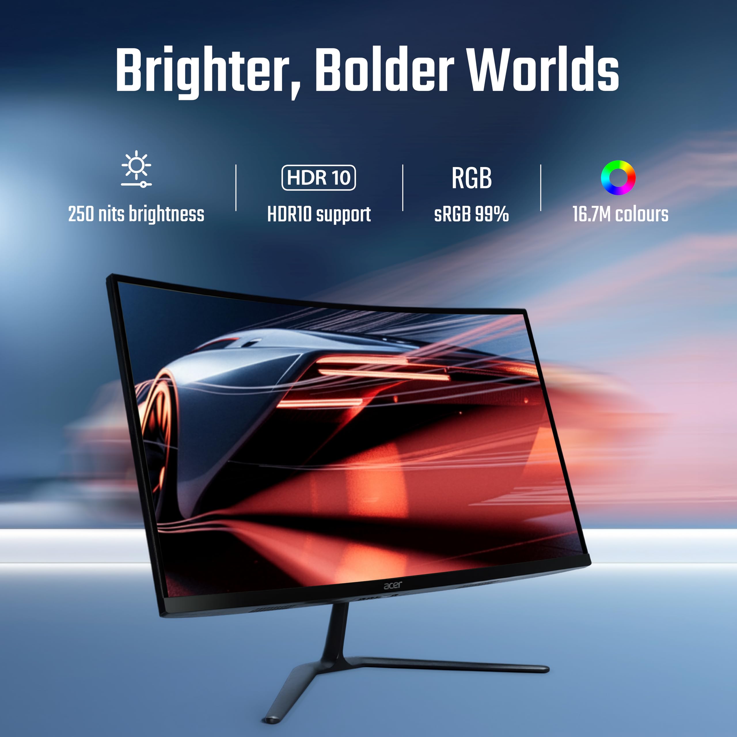 Acer Nitro ED270 X0 27 inch Full HD 1920×1080 VA Curved Gaming Monitor | 200 Hz Refresh | 1 ms VRB | AMD FreeSync Premium | HDR10, sRGB 99% | ZeroFrame | Tilt Adjust | HDMI & DisplayPorts | Black — Amazon image 2