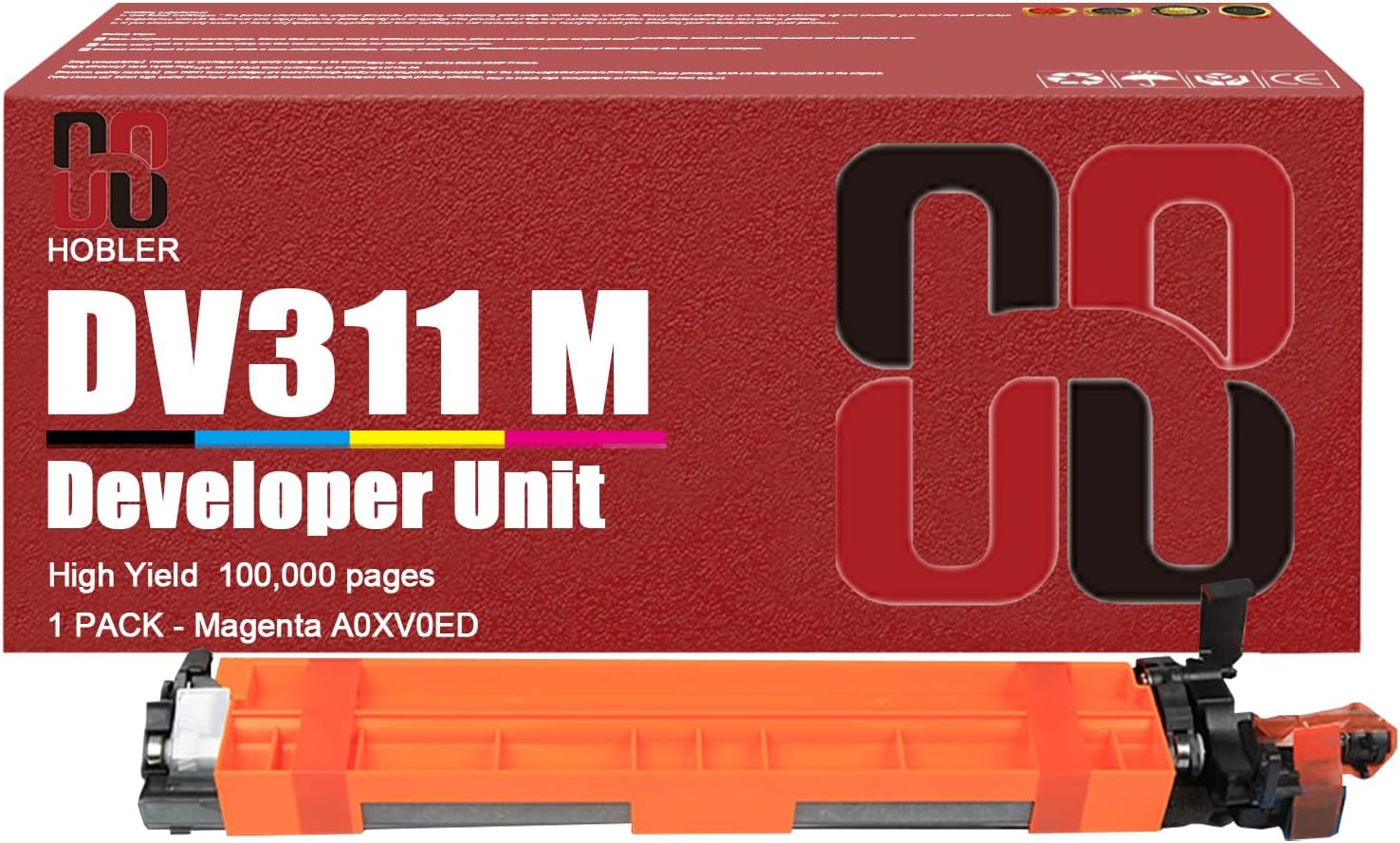 DV311 Developer Unit Compatible for Konica Minolta DV-311 A0XV03D A0XV0KD A0XV0ED A0XV08D Developer Unit Work for Bizhub C220 C280 C360 C7722 C7728 Printers 1 Magenta Pack