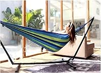 Vista 6 de KNC Hamaca de tela de jardín para acampar con correas de árbol para colgar hamaca duradera de hasta 550 libras, 2 personas, hamaca portátil