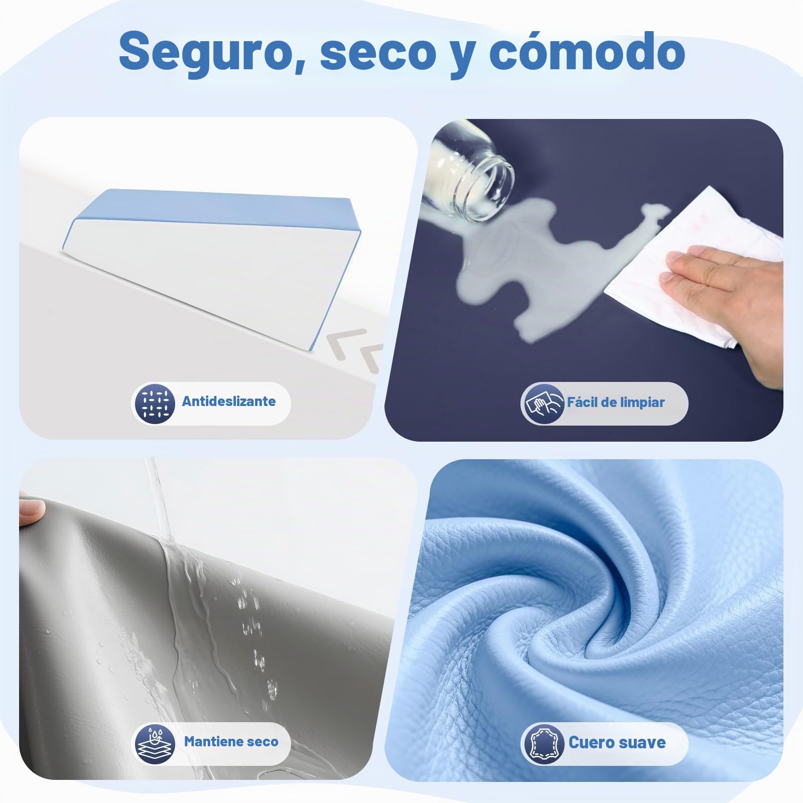 Juego de 4 Bloques de Espuma para Niños: Cuero sintético Bloques Psicomotricidad Infantil - Set de Escalada Escalera Doble Rampa para Interior Infantil para Escalar y Niños (Azul)