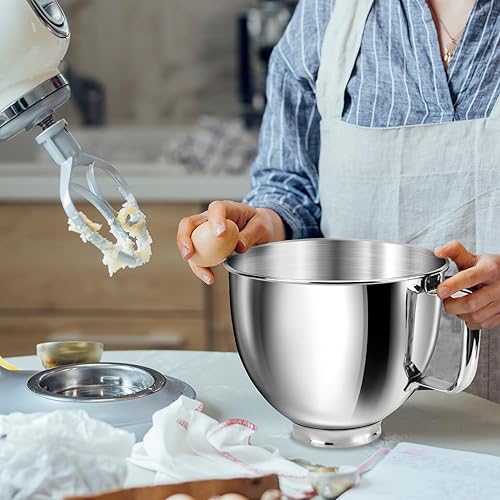Miniatura 7 de KitchenAid - Tazón mezclador de 5 cuartos para batidoras de pie, acero inoxidable 304 de repuesto para mezclador KitchenAid Classic & Artisan de
