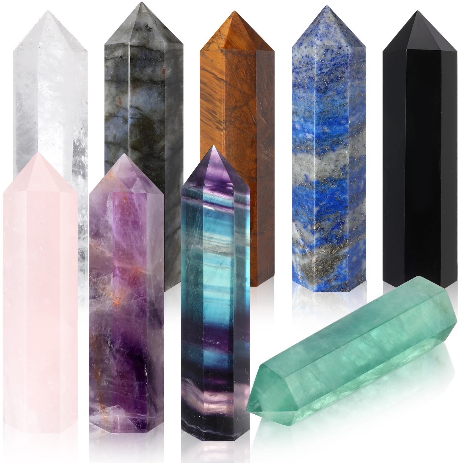 Amazon.com: Junkin 9 Sets Healing Crystal Wand, Amethyst Rose