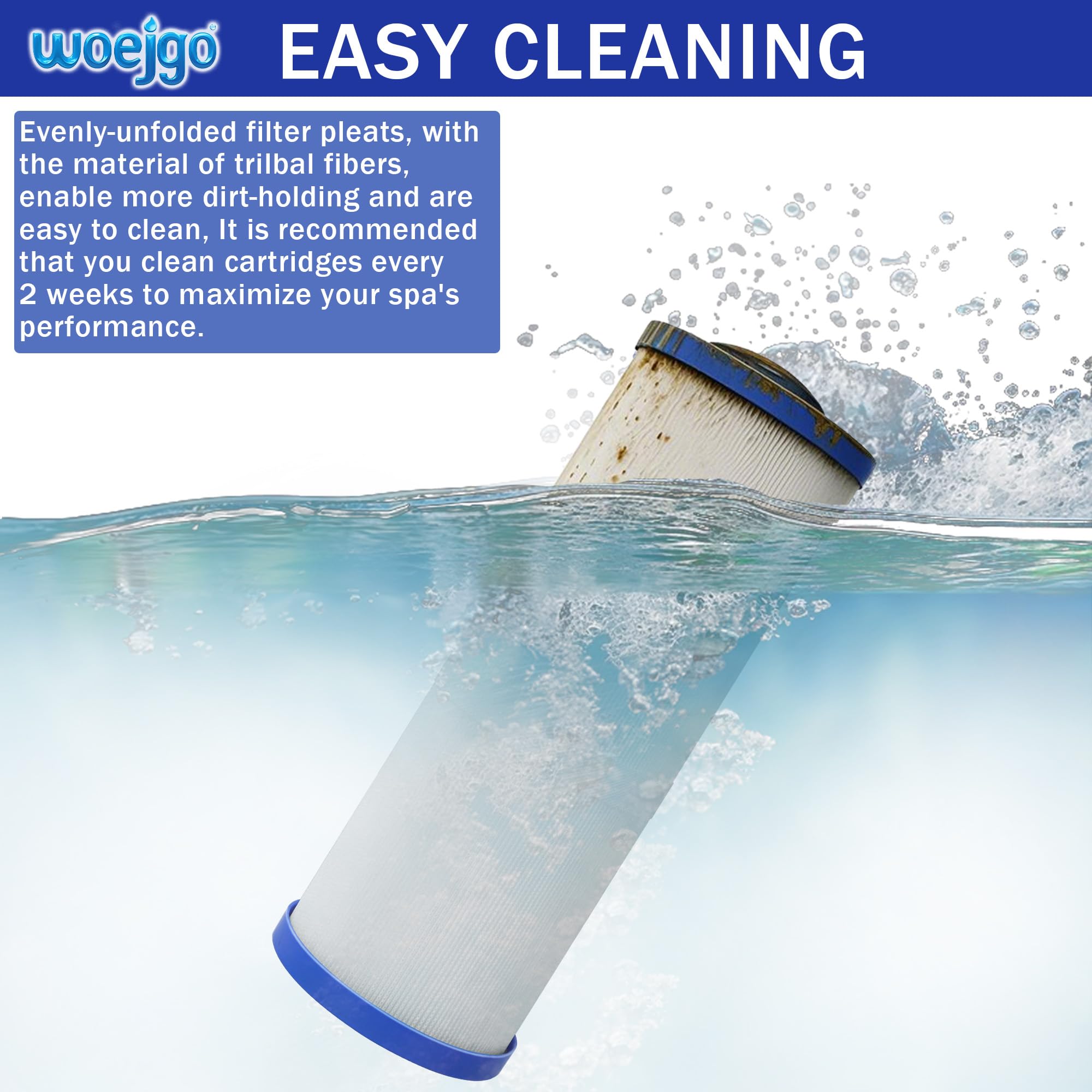 2 cartucce filtro spa per 4CH-949 | Cartuccia di ricambio per filtro piscina PWW50L, per PWW50L, 4CH-949, FC-0172, SD-01143,50 m² piedi