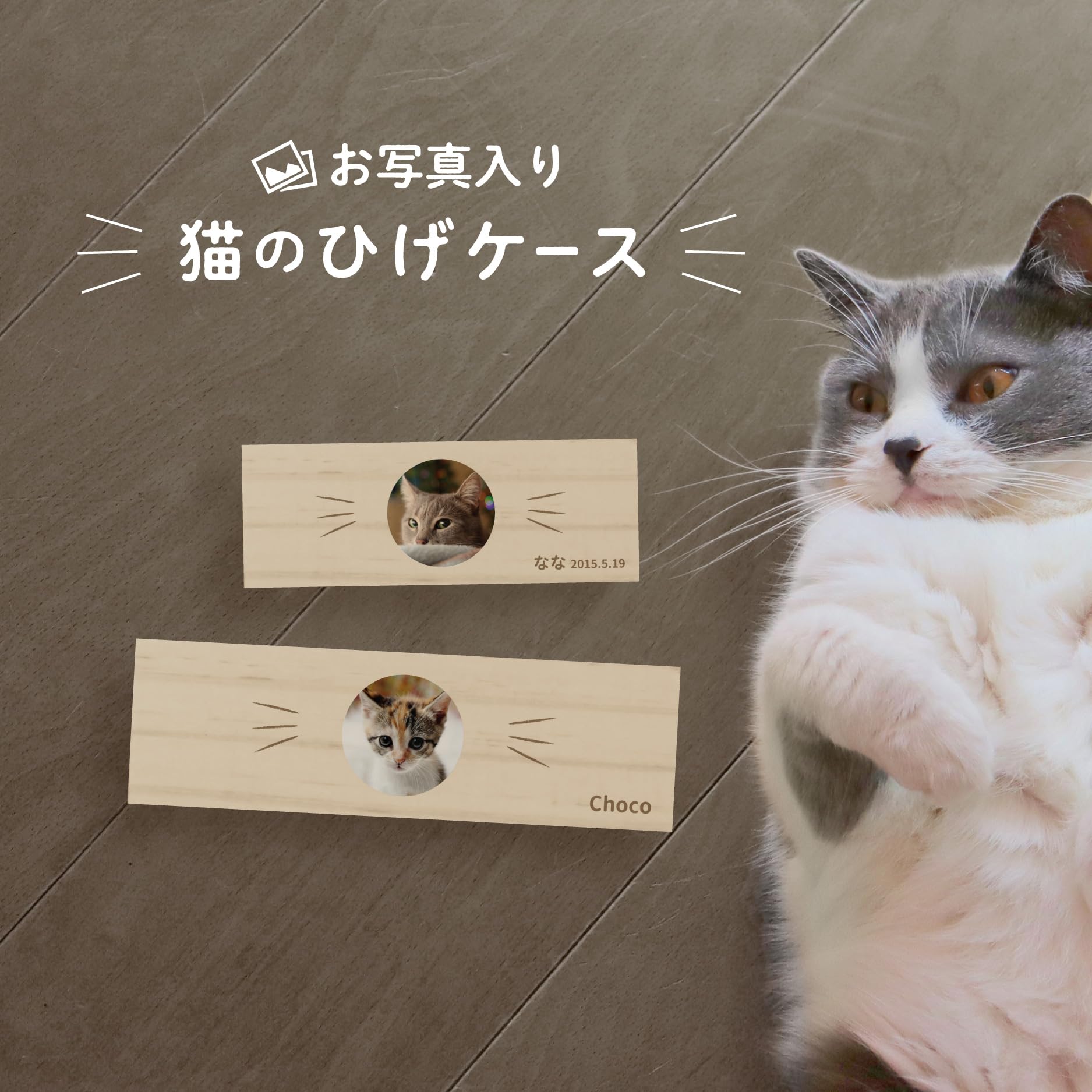 Amazon.co.jp: 【名入れ無料】猫のひげケース Lサイズ 写真 ヒゲ 髭