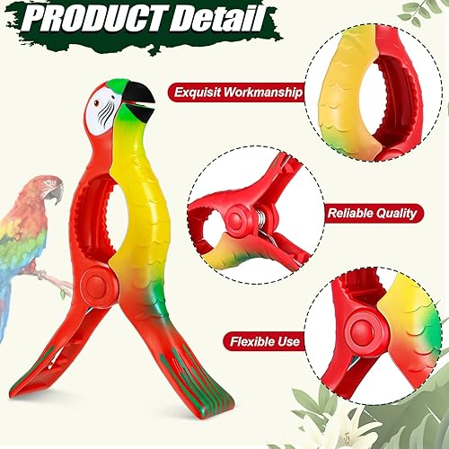 Miniatura 3 de 10 clips para toallas de playa, soportes para sillas portátiles, soportes para toallas de flamenco, cactus, sandía, loro, alfileres de ropa en