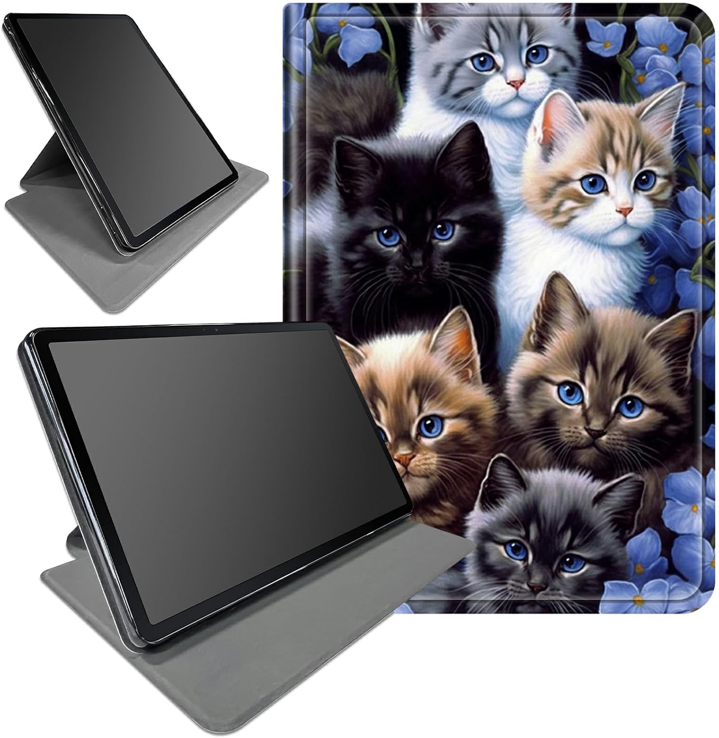 Case for iPad (A16) 11th Generation 11 Inch 2025/10th Generation 10.9 Inch 2022,360 Degree Rotating Swivel Stand Protective Cover with Auto Wake/Sleep for iPad 10th 10.9",Cute Cat