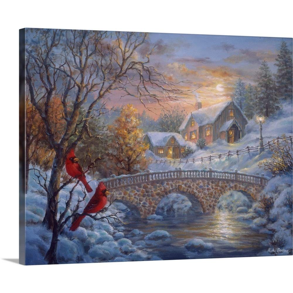 Amazon.com: CANVAS ON DEMAND Winter Sunset Canvas Wall Art Print