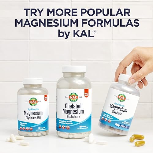 Miniatura 6 de KAL Vitamina D3 y glicinato de magnesio fórmula de absorción mejorada con bioperina apoyo para la salud muscular y ósea apoyo inmunológico y más sin