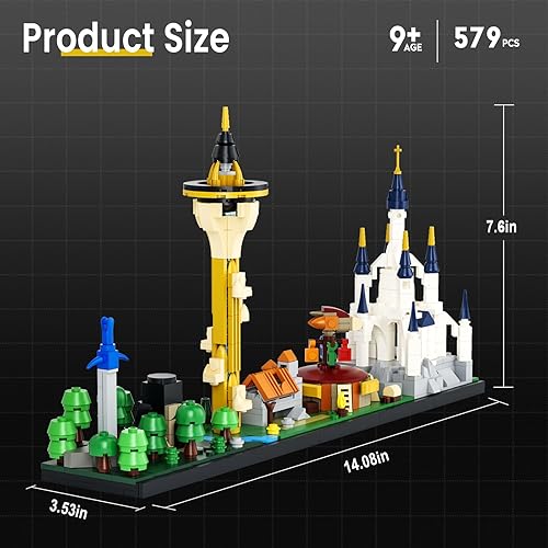 Miniatura 7 de Architecture TOTK Skyline - Juego de construcción de modelos coleccionables, regalos para adultos y niños mayores de 9 años (579 piezas)