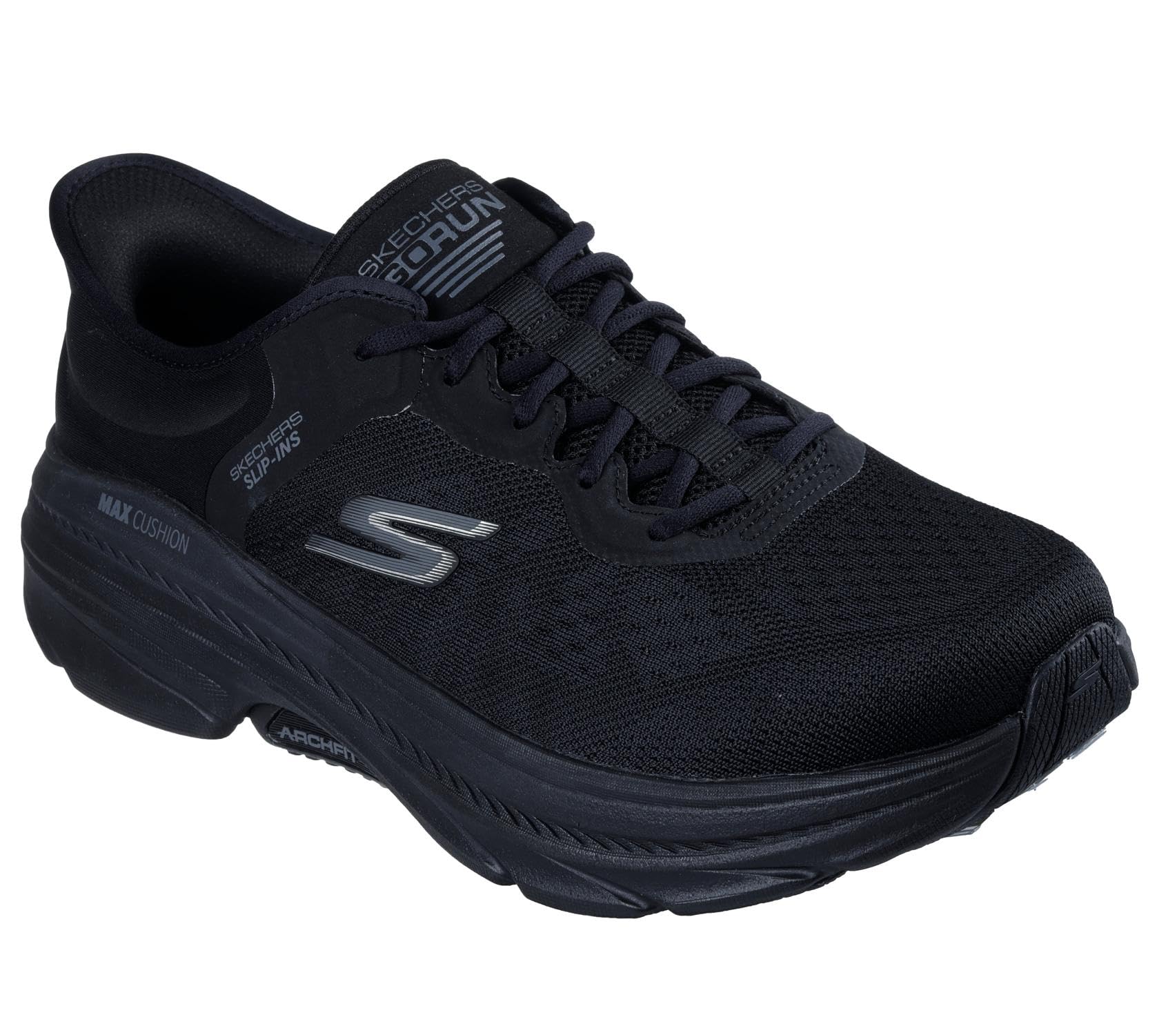 Skechers Men's Max Cushioning Arch Fit 2.0 Antilles Slip-in Trainers, Black Textile/Synthetic, 8.5 UK