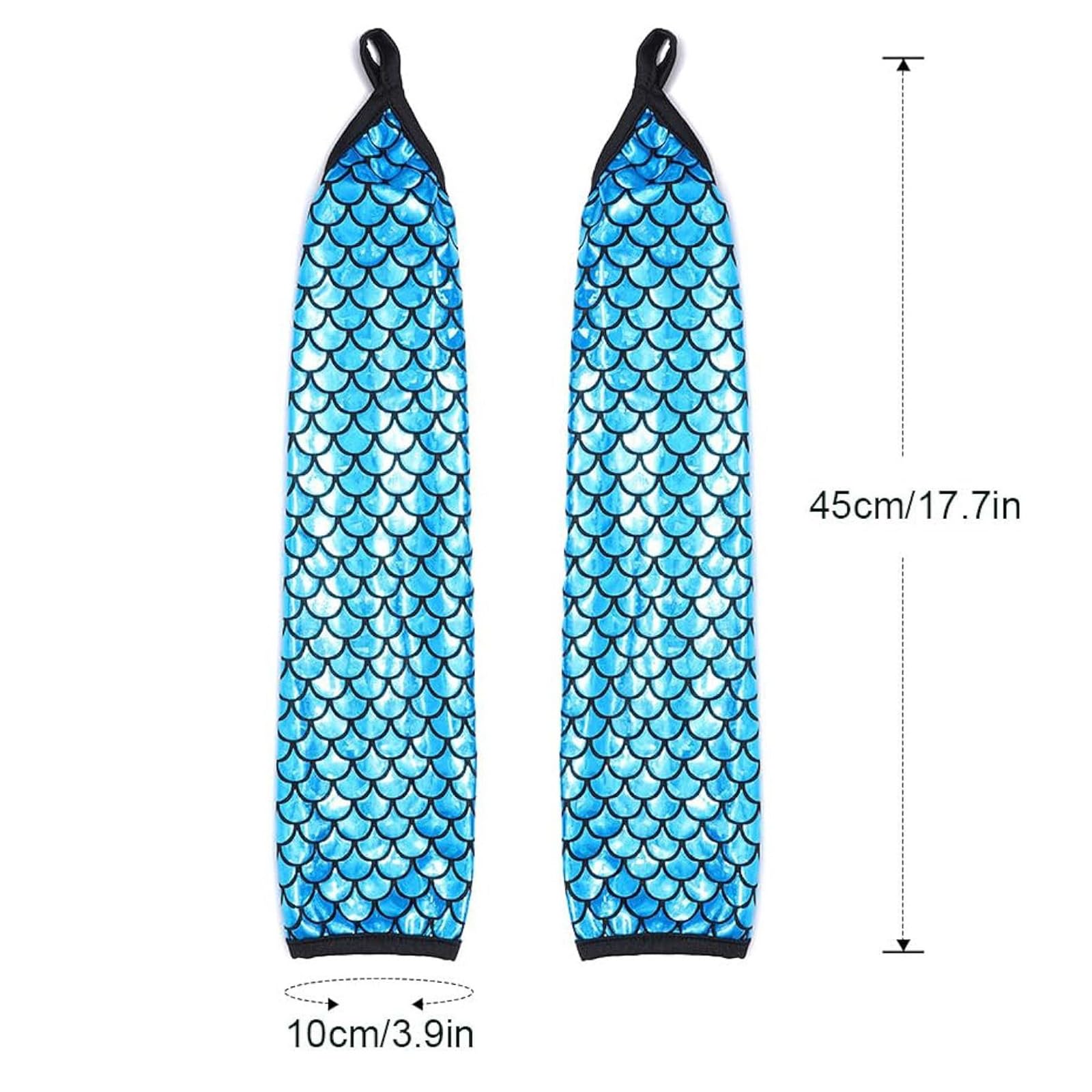 GWAWG Fish Scale Gloves Mermaid Arm Sleeve Women's Mermaid Costume Scales Pattern Glove Cosplay Party Gloves Costume Accessories for Women - Image 2