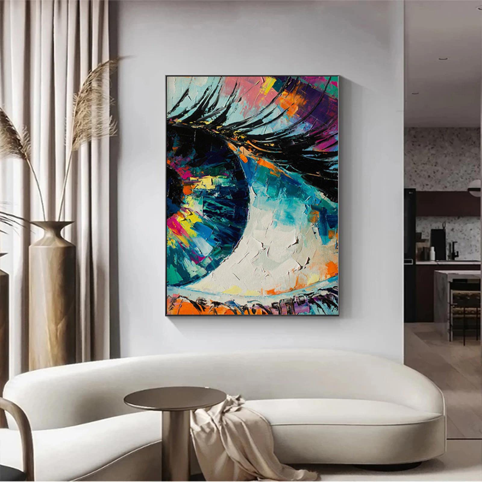 Nowoczesne abstrakcyjne graffiti sztuka kolorowe oczy obraz na płótnie plakaty i wydruki sztuka ścienna obraz salon sypialnia wystrój domu 70 x 100 cm x 2 bez ramy