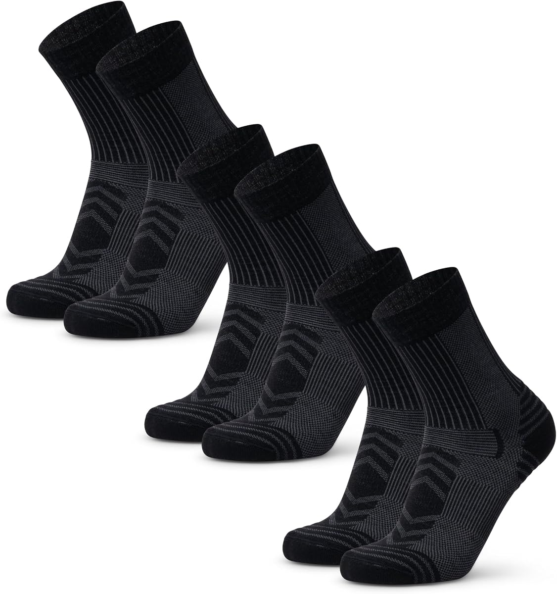 DANISH ENDURANCE Leichte Merinowolle Wandersocken, Arbeitssocken, Merino Socken, Funktionssocken, Atmungsaktiv, Gepolstert, Herren & Damen, 3 & 5 Paar