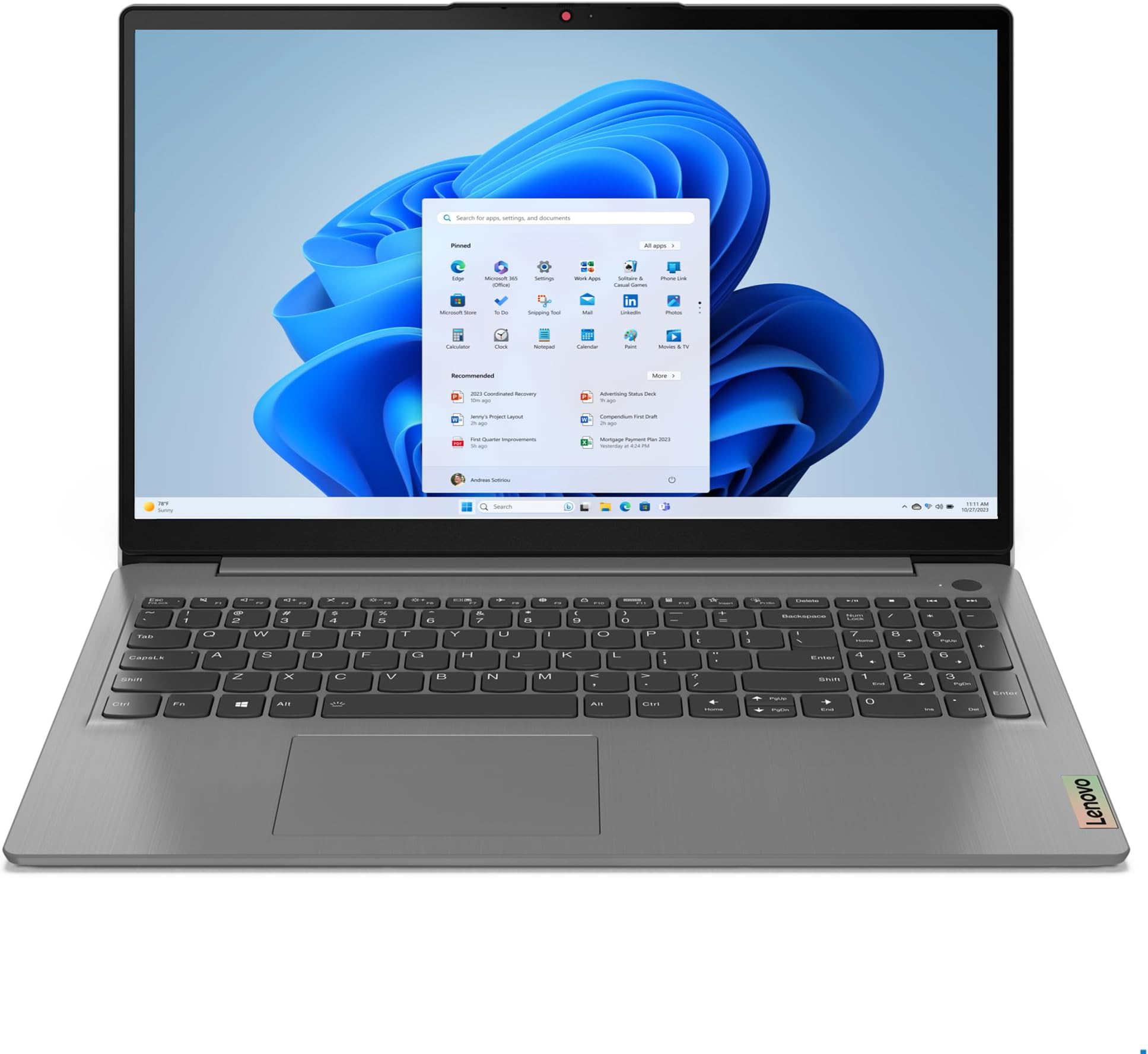 – Lenovo IdeaPad 3 | 15 inch Full HD Laptop | Intel Core i5-1235U | 8GB RAM | 256GB SSD | Windows 11 Home | Arctic Grey(Upgraded)