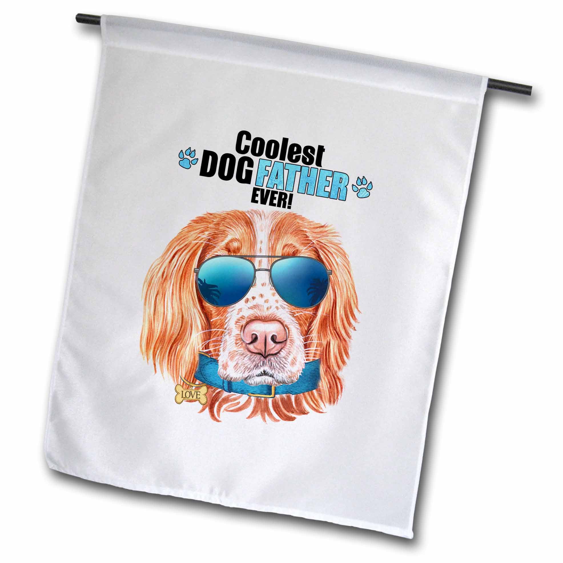 3dRose English Springer in Sunglasses and Collar for Dog Dad on Fathers Day - Flags (fl-381589-1)