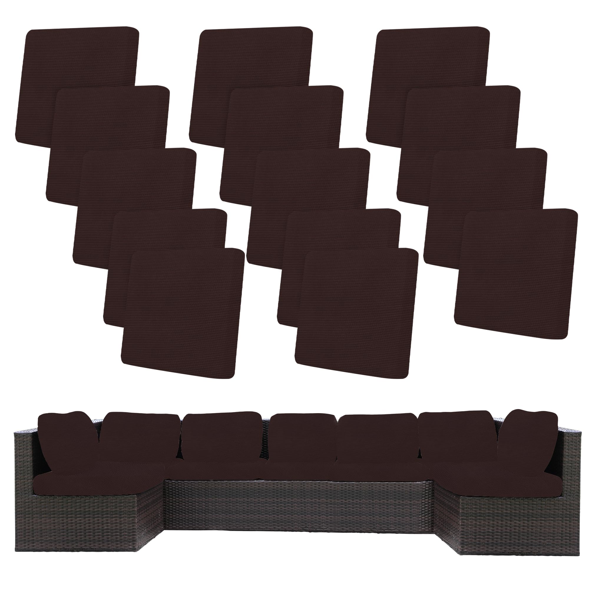 14 Pcs Outdoor Cushion Covers, Patio Sofa Cushion Covers Replacement