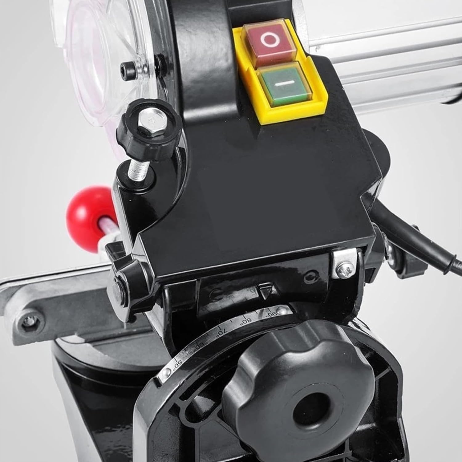 ERICAT Kit De Afilador De Motosierras, Afilador Universal De Motosierras con 2 Muelas Abrasivas, Potencia De 230 W Y Velocidad Ajustable De 3000 RPM, Tanto para Uso Profesional como para Bricolaje.